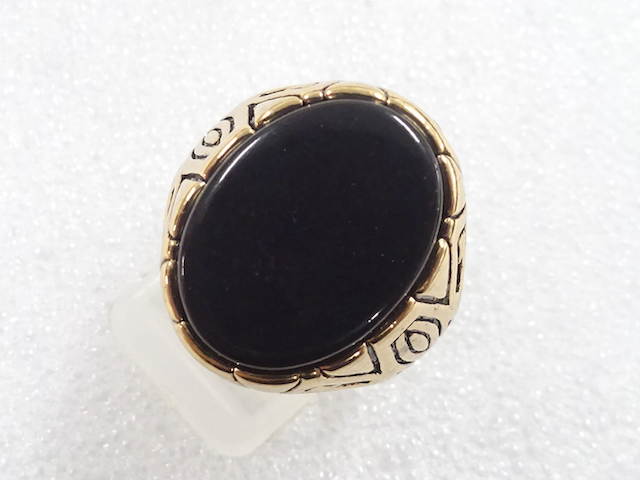 JAPANESE KIMONO / ANTIQUE COLORED STONE RING (SIZE 18.5)